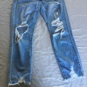 Blue denim jeans